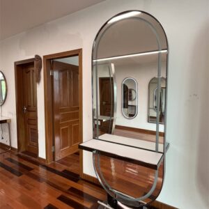 barber station with mirror