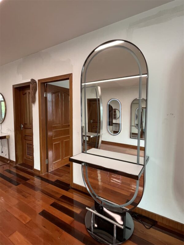 barber station with mirror