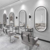 black salon mirror