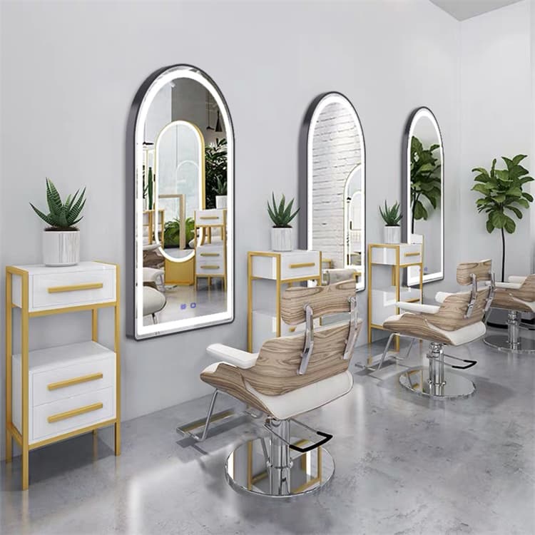 lighted salon mirror