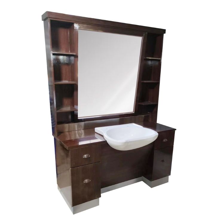 salon station with shampoo bowl