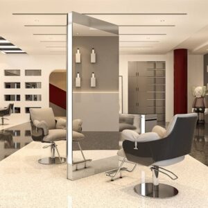 back to back hair styling stations