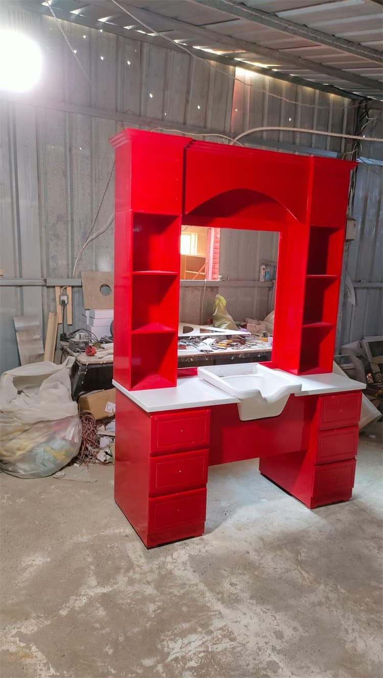 barber stations with sink