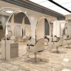 double sided salon stations with lights