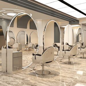 double sided salon stations with lights