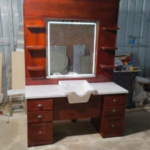 salon station with sink