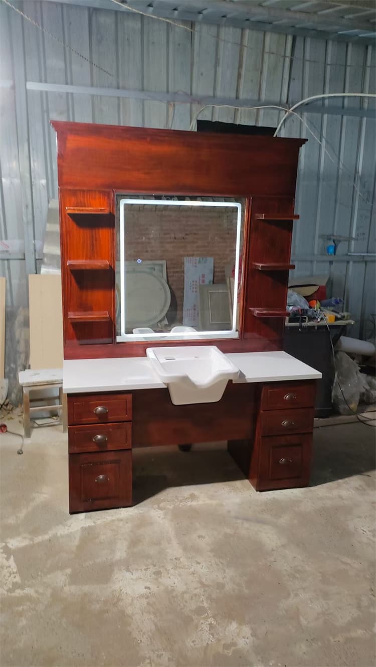 salon station with sink